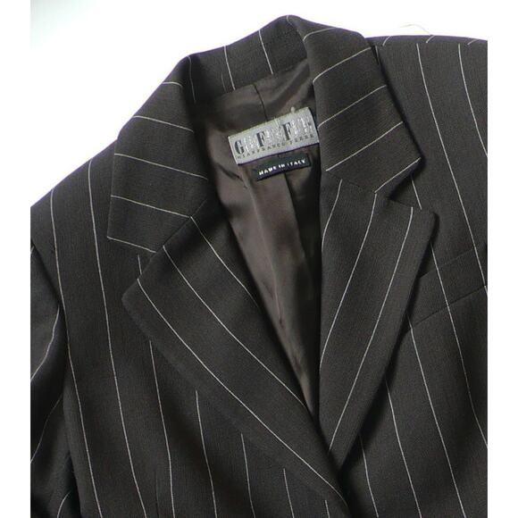 VTG Gianfranco Ferré Pinstripe Jacket 90s Wool Blazer Single Breasted Nipped 38 - Picture 3 of 6